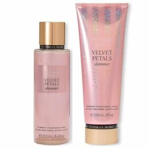 VS Victoria's Secret Velvet Petals Shimmer Fragrance Lotion and Mist Set NEW